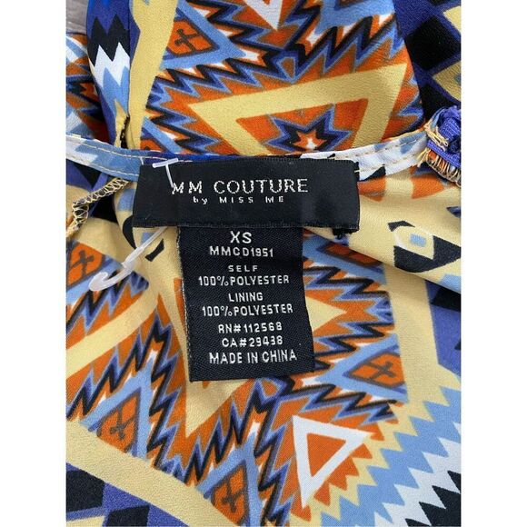 MM Couture by Miss Me Mini Aztec Dress Multi Color Sz XS - Picture 5 of 5